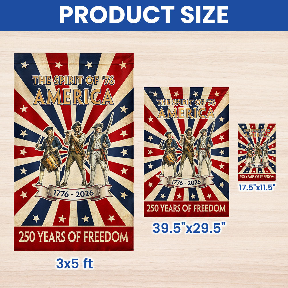 The Spirit of '76 American Revolution Garden Flag, 250 Years 1776 2026 Flag Decor