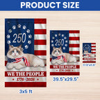 250 Years Ragdoll Cat Garden Flag, 1776 2026 Flag Decor for Cat Lovers