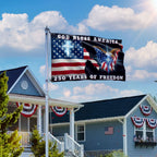 250 Years of Freedom Jesus Christian American Flag, Patriotic God Bless America Grommet Flag