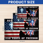 250 Years of Freedom Jesus Christian American Flag, Patriotic God Bless America Grommet Flag