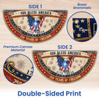 God Bless America Patriotic Fan Flag, 250 Years with Eagle Cross American Flag Decor