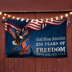 God Bless America 1776 2026 Grommet Flag for Decor 250 Years of Freedom