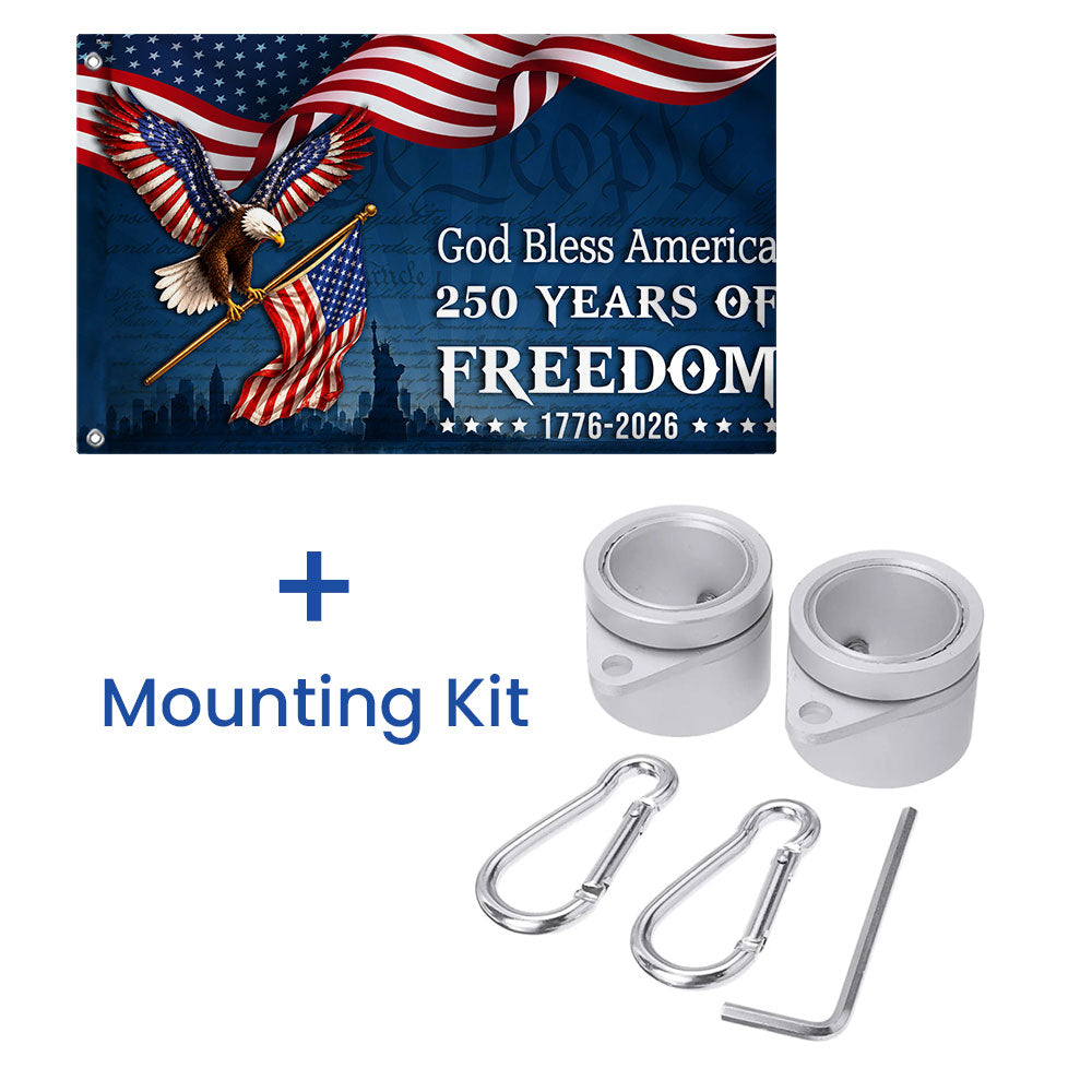 God Bless America 1776 2026 Grommet Flag for Decor 250 Years of Freedom