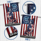 Patriotic Border Collie American Garden Flag, 250 Years of Freedom Flag Decor for Dog Lovers
