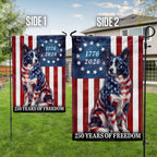 Patriotic Border Collie American Garden Flag, 250 Years of Freedom Flag Decor for Dog Lovers