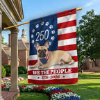 Patriotic Dog Garden Flag, 250 Years French Bulldog American 1776 2026 Decor for Dog Lovers