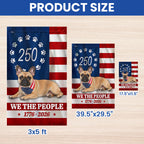 Patriotic Dog Garden Flag, 250 Years French Bulldog American 1776 2026 Decor for Dog Lovers