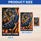 American Football Patriotic Flag, 250 Years Strong Flag Decor for Sports Lovers