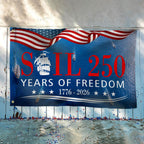 Sail 250 Years of Freedom American Grommet Flag, Patriotic Tall Ships 1776 2026 Decor