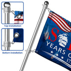 Sail 250 Years of Freedom American Grommet Flag, Patriotic Tall Ships 1776 2026 Decor