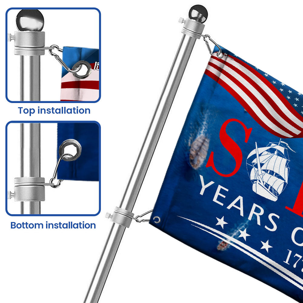 Sail 250 Years of Freedom American Grommet Flag, Patriotic Tall Ships 1776 2026 Decor