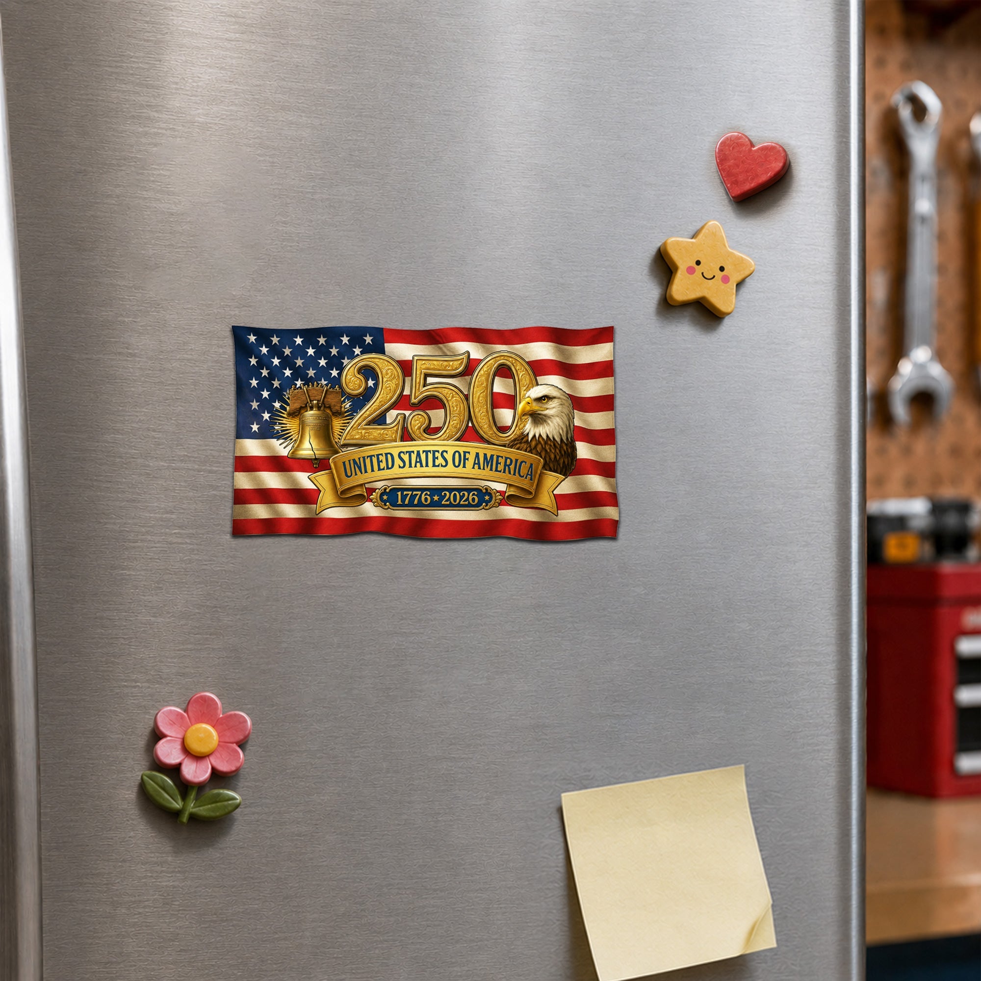 250 Years United States Magnetic Refrigerator , America 1776 2026 Decor for Car