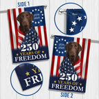 Patriotic Dog Garden Flag, American Chocolate Labrador Retriever 250 Years Flag