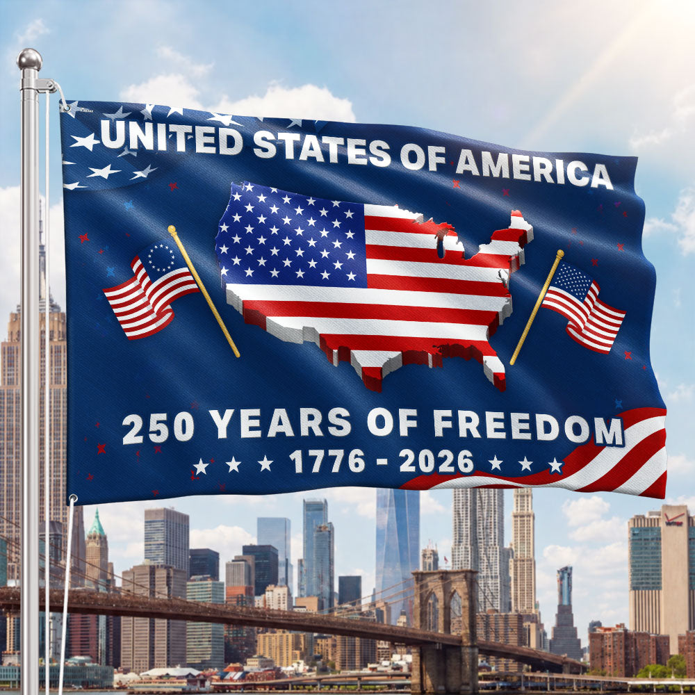 250 Years Semiquincentennial United States Grommet Flag Decor for 1776 2026