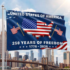 250 Years Semiquincentennial United States Grommet Flag Decor for 1776 2026