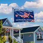 250 Years Semiquincentennial United States Grommet Flag Decor for 1776 2026