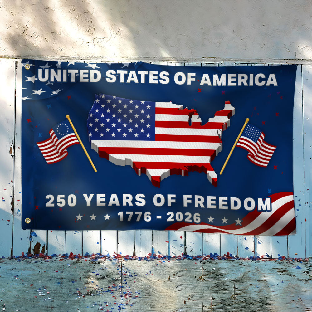 250 Years Semiquincentennial United States Grommet Flag Decor for 1776 2026