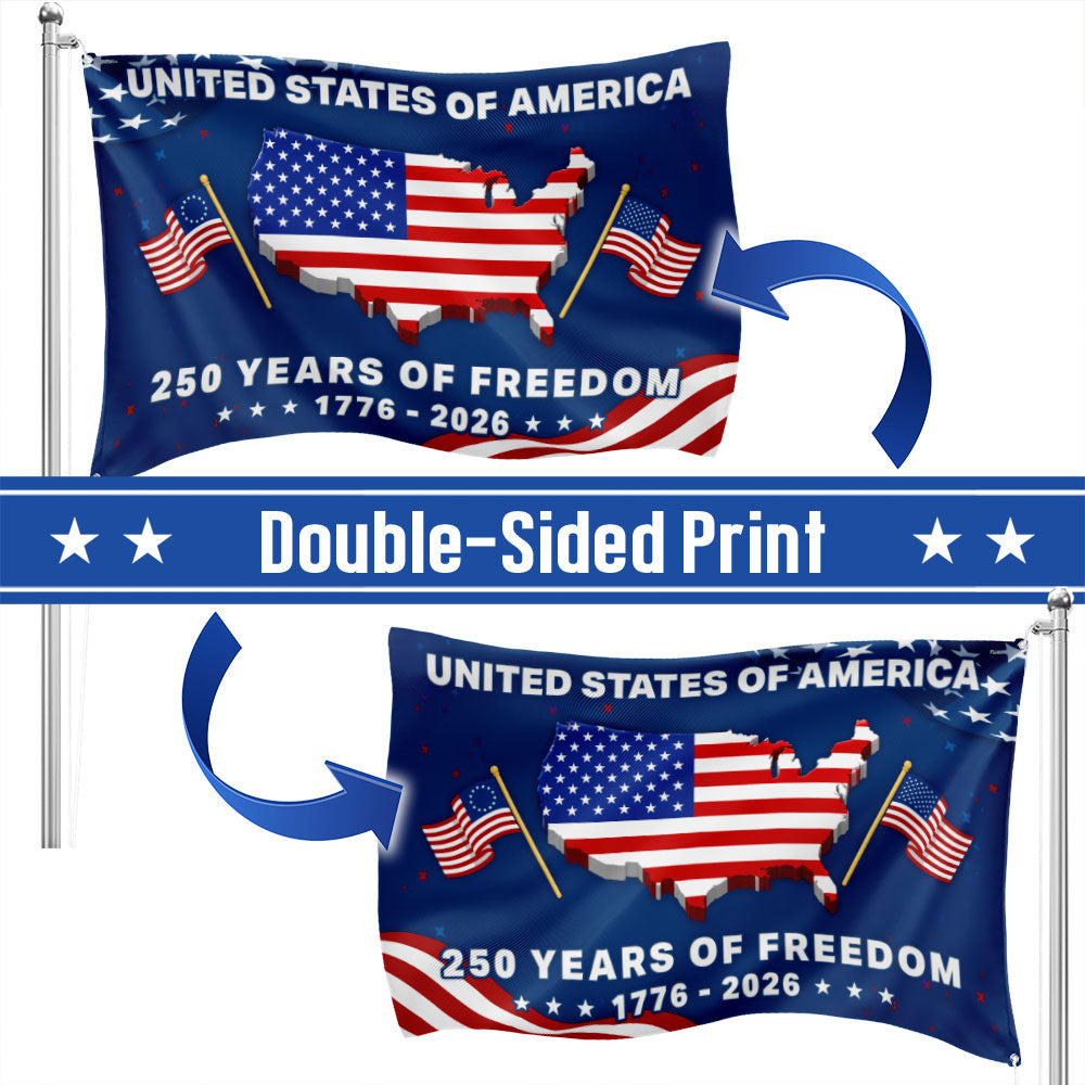 250 Years Semiquincentennial United States Grommet Flag Decor for 1776 2026