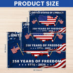 250 Years Semiquincentennial United States Grommet Flag Decor for 1776 2026