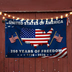 250 Years Semiquincentennial United States Grommet Flag Decor for 1776 2026