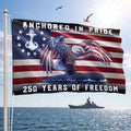 America Navy Flag with Eagle Submarine for 250 Years of Freedom Patriotic Grommet Flag