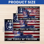 America Navy Flag with Eagle Submarine for 250 Years of Freedom Patriotic Grommet Flag