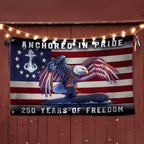 America Navy Flag with Eagle Submarine for 250 Years of Freedom Patriotic Grommet Flag