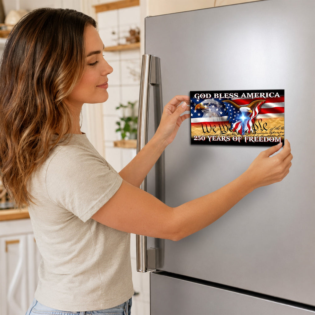 250 Years of Freedom Flag Car Magnet, God Bless America Vehicle Decor