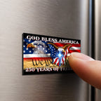 250 Years of Freedom Flag Car Magnet, God Bless America Vehicle Decor