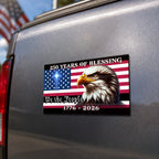 250 Years of Blessing American Flag Car Magnet  We The People Eagle Cross Decor