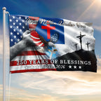 Patriotic Christian Grommet Flag, One Nation Under God Flag for 250 Years Semiquincentennial