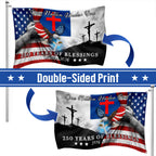 Patriotic Christian Grommet Flag, One Nation Under God Flag for 250 Years Semiquincentennial