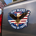 God Bless America Christian Car Magnet, Eagle Cross 250 Years of Freedom Patriotic