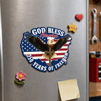 God Bless America Christian Car Magnet, Eagle Cross 250 Years of Freedom Patriotic