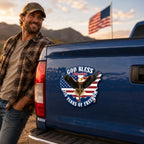 God Bless America Christian Car Magnet, Eagle Cross 250 Years of Freedom Patriotic
