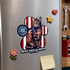 Patriotic American Cat Car Magnet, 250 Years of America 1776 2026  Die Cut Magnet  for Cat Lovers