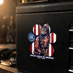 Patriotic American Cat Car Magnet, 250 Years of America 1776 2026  Die Cut Magnet  for Cat Lovers