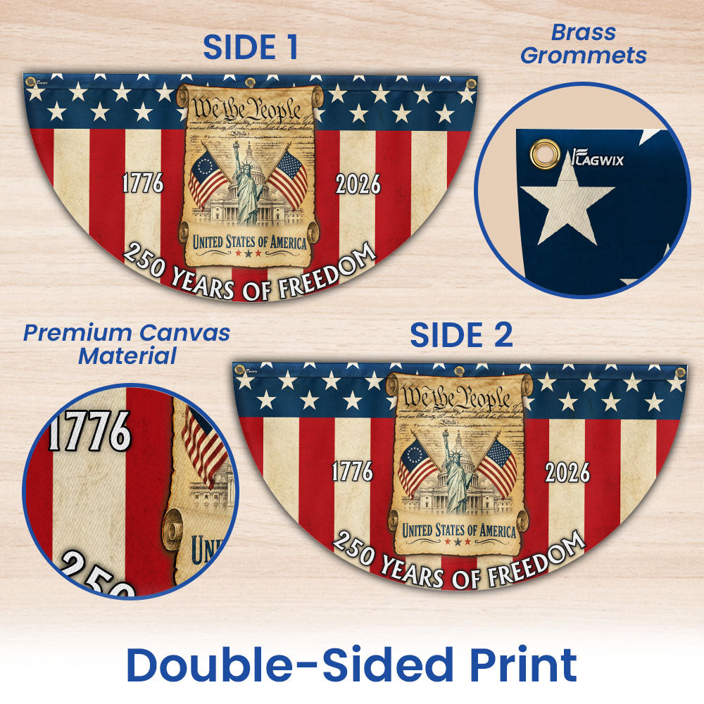 250 Years We The People Fan Flag Decor for America 1776 2026 Anniversary
