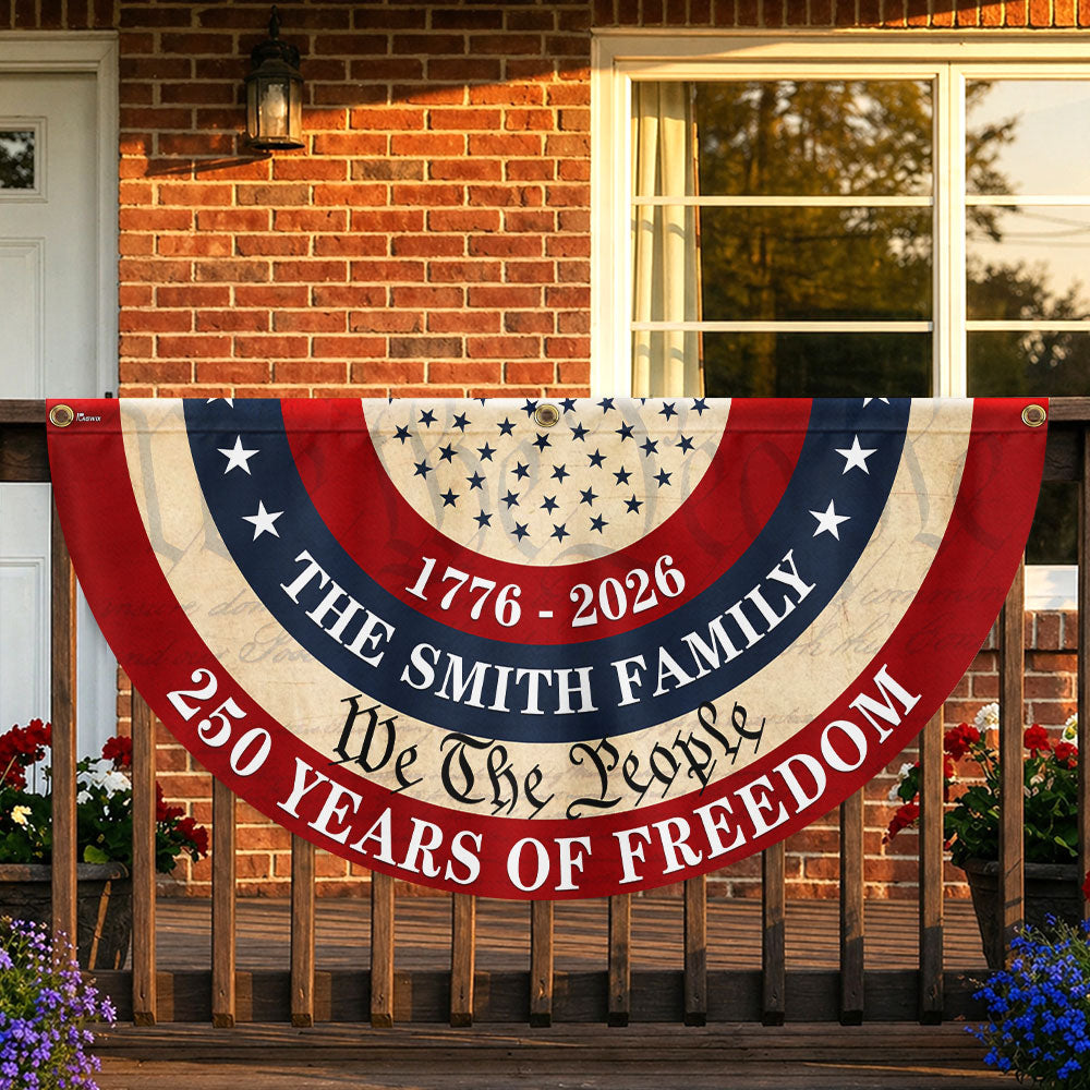250 Years Personalized Fan Flag, Patriotic Custom Name 1776 2026 Vintage Decor