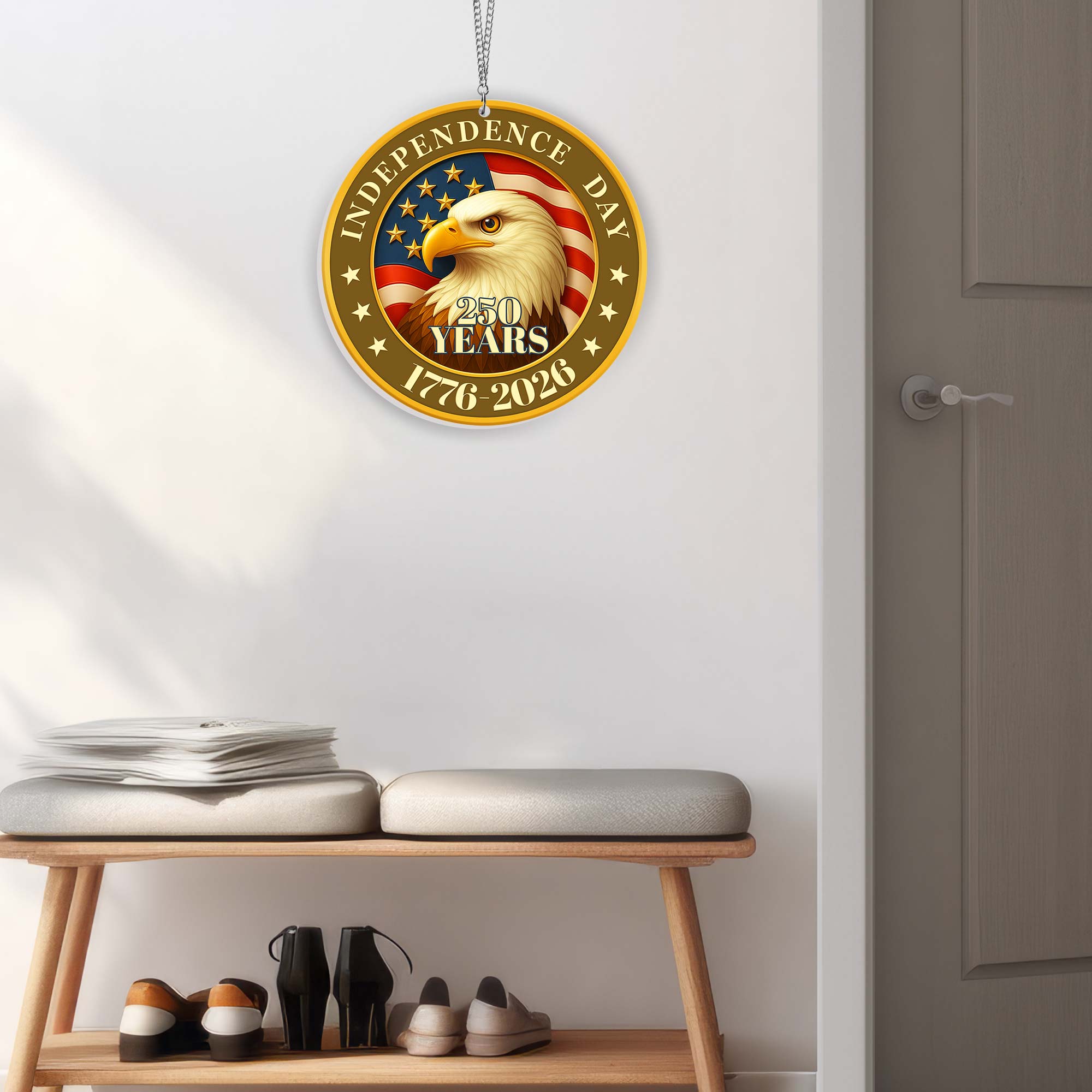 America 250th Independence Day Suncatcher Window Hanging