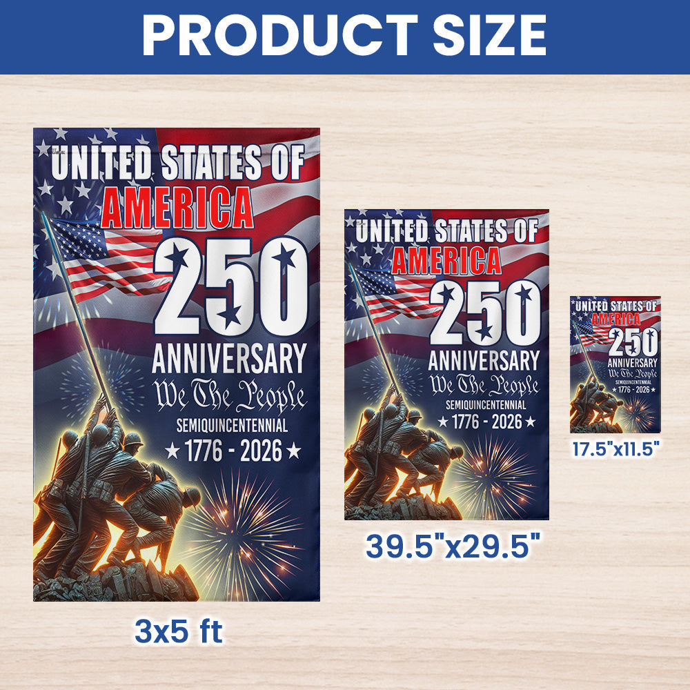250 Years We The People Military 1776 2026 Patriotic Flag for Decor