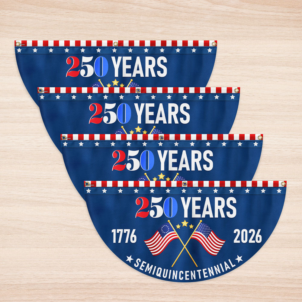 Flagwix American Flag - Flagwix America 250th Anniversary Non-Pleated Fan Flag