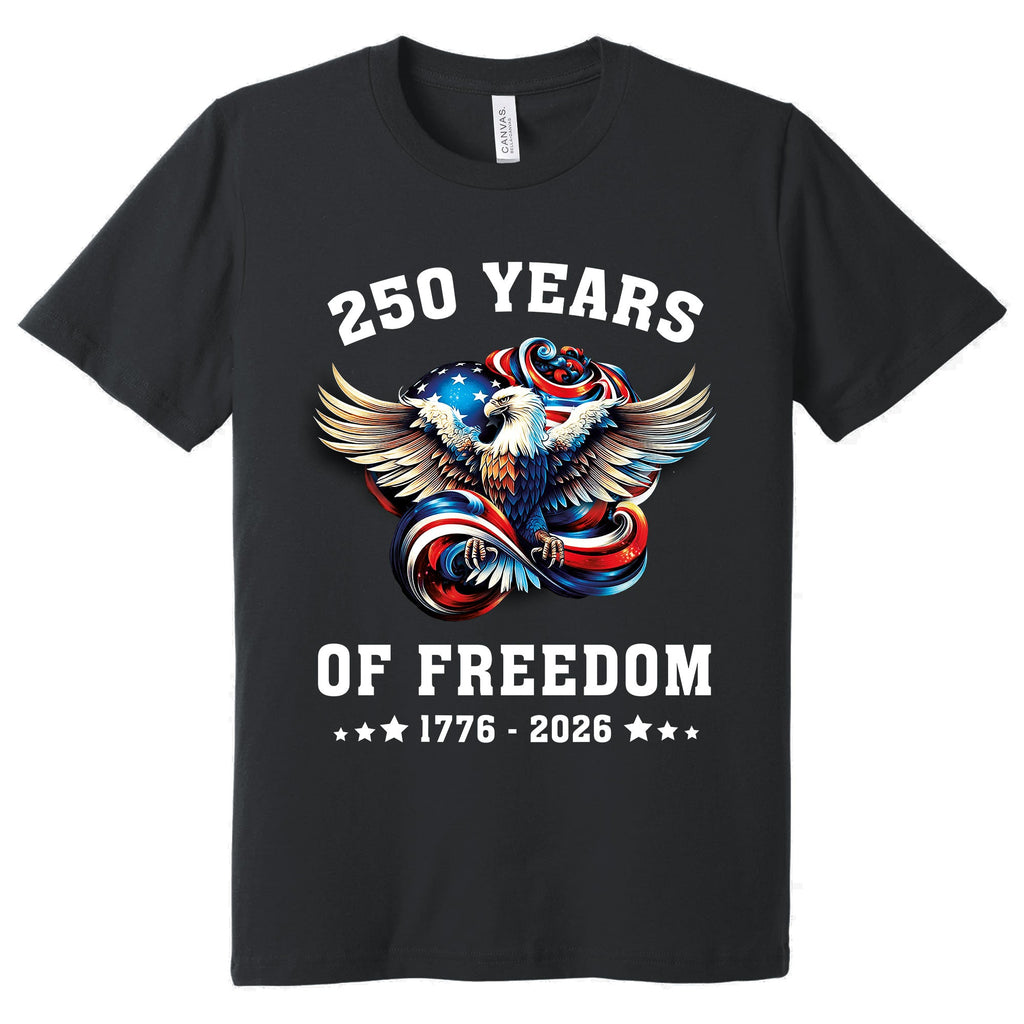 250 Years of Freedom Eagle T-Shirt | 1776-2026 Patriotic Tee for Men