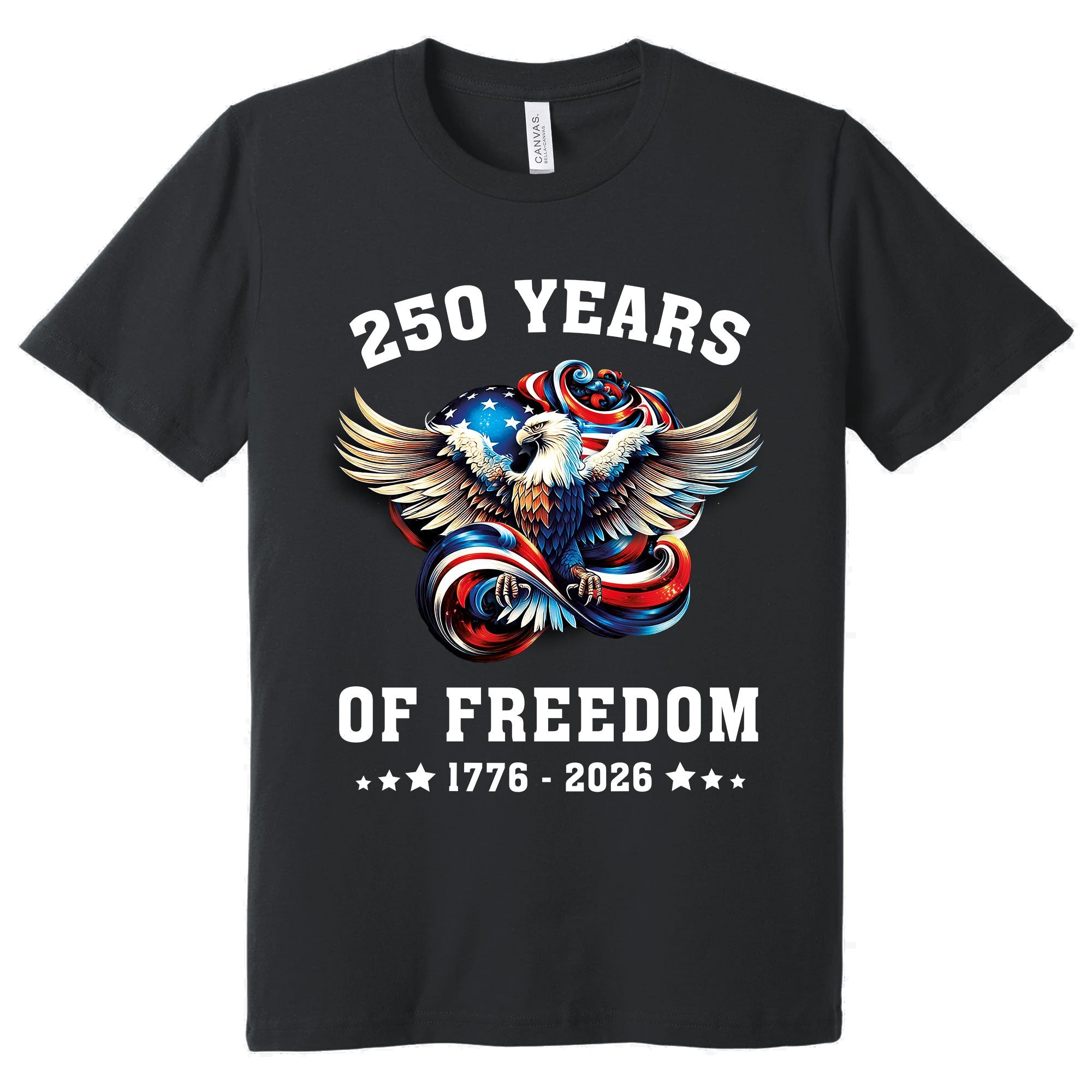 250 Years of Freedom Eagle T-Shirt | 1776-2026 Patriotic Tee for Men