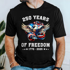 250 Years of Freedom Eagle T-Shirt | 1776-2026 Patriotic Tee for Men