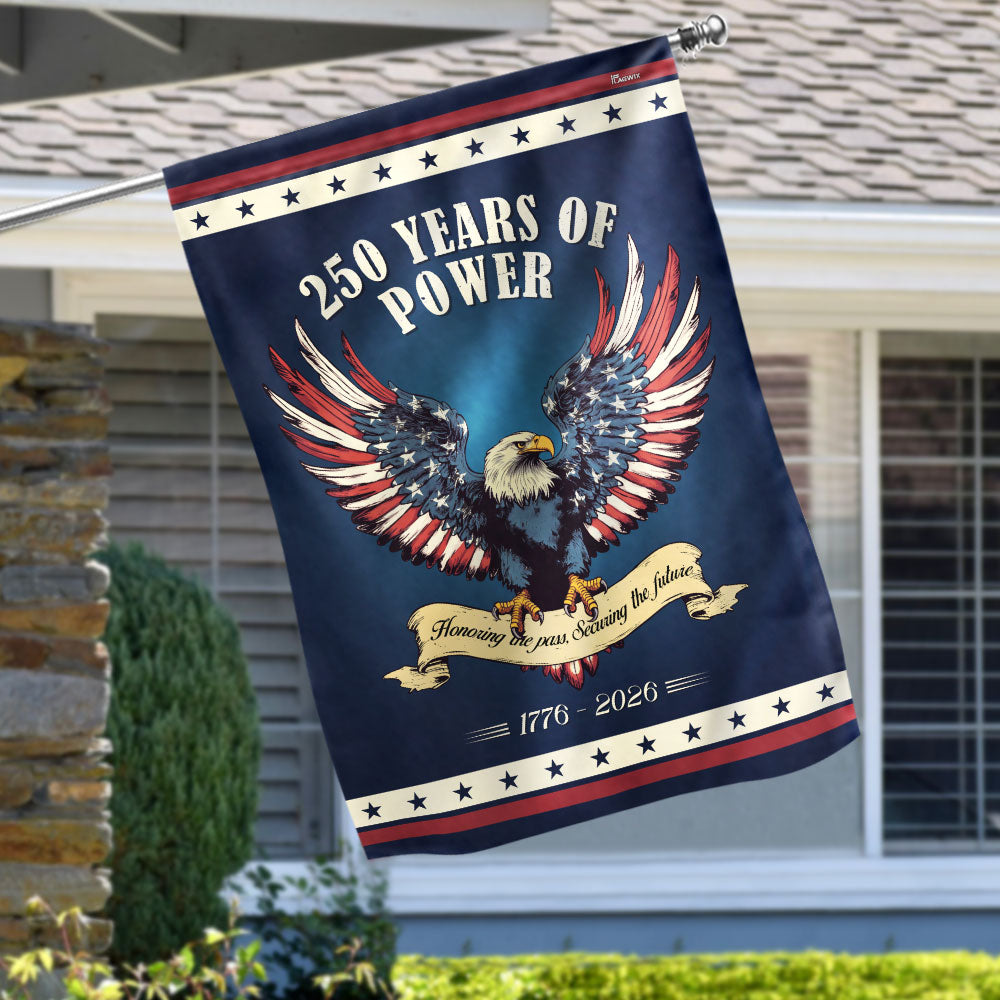 250 Years of Power 1776–2026 USA Anniversary Flag for Patriotic Decor