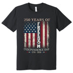 250 Years of Freedom 1776-2026 Independence Day Patriotic T-Shirt