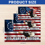 250 Years of Freedom Betsy Ross 1776–2026 Eagle Grommet Flag for Decor