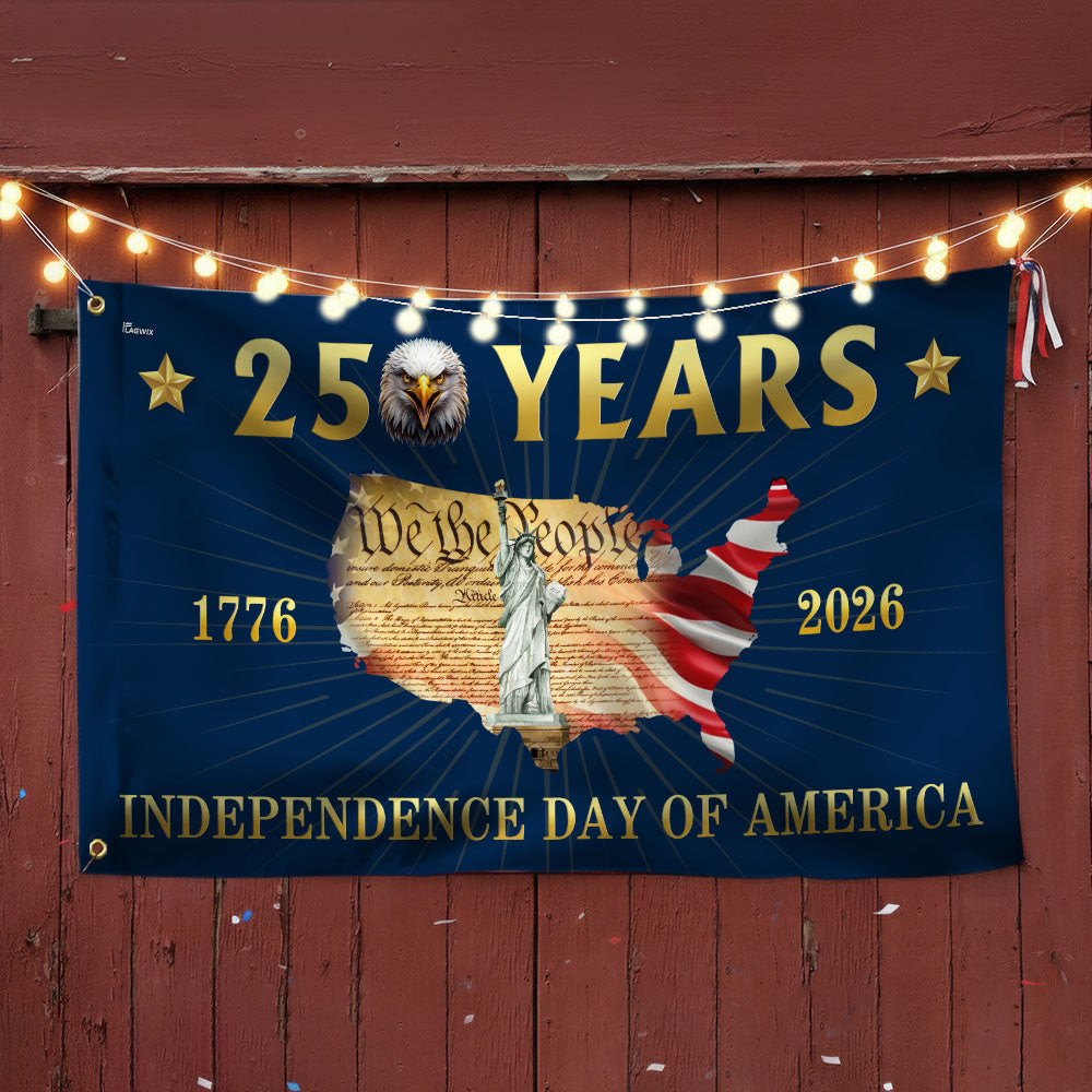 250 Years Grommet Flag - Independence Day of America Map Flag