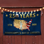 250 Years Grommet Flag - Independence Day of America Map Flag